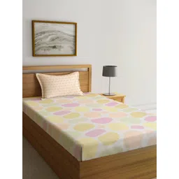 Myntra Elegant Homes Pink & White Printed 300 TC Single Bedsheet Set -2.20 m x 1.50 m-picture-16