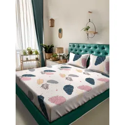 Myntra Elegant Homes Pink Floral Printed 300 TC Double Bedsheet Set 1.82 m x 1.98 m-picture-36