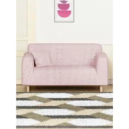 Myntra Elegant Homes Pink Tribal Pattern Two Seater Sofa Cover With Cushion Cover-picture-15