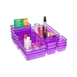 Myntra Elegant Homes Purple 28 Pieces Acrylic Regular Drawer Organisers-picture-39