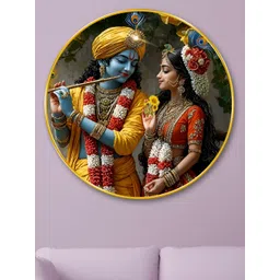 Myntra Elegant Homes Red & Green God & Goddess Radha Krishna Religious Wooden Wall Art-picture-15