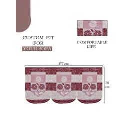 Myntra Elegant Homes Red & White Cotton Sofa Cover image 5