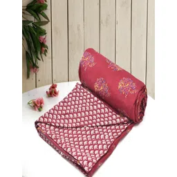 Myntra Elegant Homes Red & White Printed Cotton Double Duvet Cover-picture-15