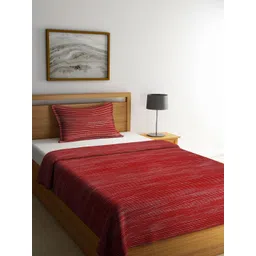 Myntra Elegant Homes Red & White Woven Design Cotton Single Bed Cover-picture-19