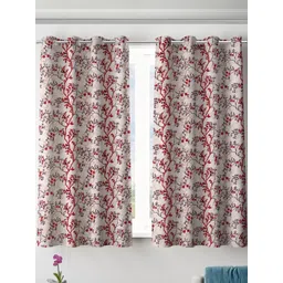 Myntra Elegant Homes Set of 2 Floral Room Darkening Window Curtain-image-22