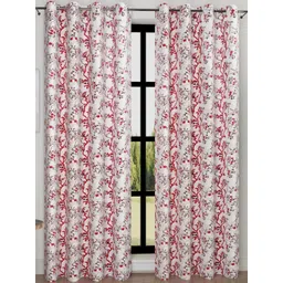 Myntra Elegant Homes Set Of 2 Maroon Floral Room Darkening Polyester Long Door Curtain-image-19