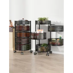 Myntra Elegant Homes Set of 2 Regular Round Shape Metal Storage Multi-Utility Organizers-image-17