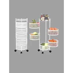Myntra Elegant Homes Set of 2 White Kitchen Storage Rack Set-image-26