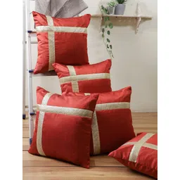 Myntra Elegant Homes Set of 5 Polyester Square Cushion Covers-image-23