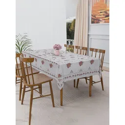 Myntra Elegant Homes Silver-Toned Geometric Printed Waterproof Plastic 6-Seater Table Cover-picture-38