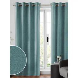 Myntra Elegant Homes Teal Set of 2 Black Out Long Door Curtain-picture-26