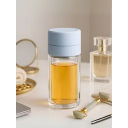 Myntra Elegant Homes Transparent & Blue Single Glass Solid Double Wall Vacuum Water Bottle-picture-22