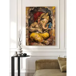Myntra Elegant Homes Unisex Yellow & Red 1 Piece Canvas Religious Wall Paintings-picture-20