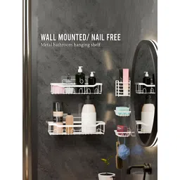 Myntra Elegant Homes White 5 Pieces Self Adhesive Bathroom Caddy image 2