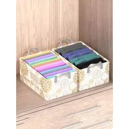 Myntra Elegant Homes White & Beige 2 Pieces Foldable Drawer Organisers-picture-33