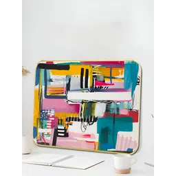 Myntra Elegant Homes White & Blue 1 Piece Wood Abstract Wall Paintings-picture-13