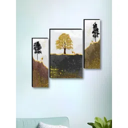 Myntra Elegant Homes White & Gold-Toned 3 Piece Tree Floral and Botanical Wall Art-picture-23