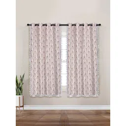 Myntra Elegant Homes White & Maroon Set of 2 Ethnic Motifs Window Curtain-image-13