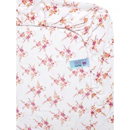 Myntra Elegant Homes White & Pink Printed 300 TC Single Bedsheet Set 2.25 m x 1.50 m image 3