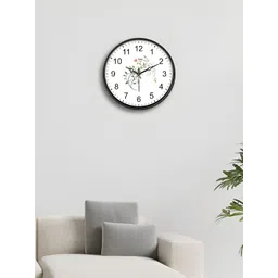 Myntra Elegant Homes White Printed Analogue Contemporary Round Wall Clock image 2