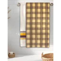 Myntra Elegant Homes Yellow & Black 2 Piece Striped Cotton 210 GSM Towel Set-picture-31
