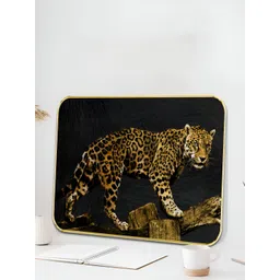 Myntra Elegant Homes Yellow & Black Jaguar Bird & Animal Printed Wooden Wall Art-picture-35