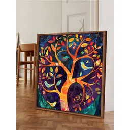 Myntra Elegant Homes Yellow & Blue 1 Piece Canvas Abstract Wall Paintings-picture-25