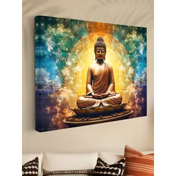 Myntra Elegant Homes Yellow & Blue 1 Piece Canvas Other Wall Paintings-picture-24