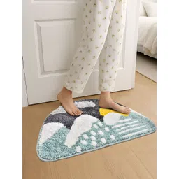 Myntra Elegant Homes Yellow & Blue Abstract Anti-Skid Skin-Friendly Extra Soft Doormat-picture-34