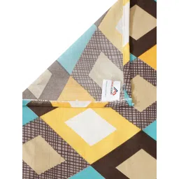 Myntra Elegant Homes Yellow & Blue Geometric 300 TC King Bedsheet with 2 Pillow Covers-picture-30