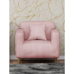 Myntra Elegant Homes Yellow & Blue Self Design 1 Seater Sofa Cover With Arms-picture-37