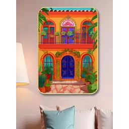 Myntra Elegant Homes Yellow And Orange Wood Floral and Botanical Wall Art image 1