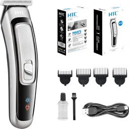 MynxeHTC AT-505 Zero Cutting Men Hair Trimmer USB Charge Hair Clippers Beard Fully Waterproof Trimmer 45 min Runtime 4 Length Settings-picture-22