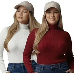myo Women Highneck Full Sleeve Winter Top – Stylish Women High Neck Turtleneck Slim Fit Stretchable Warm Winterwear Top for Girls & Ladies | Casual Office College Wear High Neck Tee-Pack of 2-picture-15