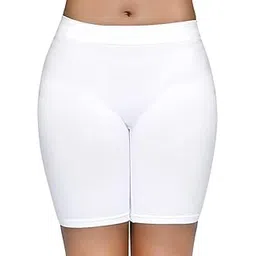 mysha Women's Soft Pure Cotton Spandex High Waist Seamless Cycling Shorts/Biker Shorts/Boyshort Panties/Under Skirt Shorts/Slip Shorts/Running Shorts/Workout Shorts for Yoga (Size - Medium) White-picture-29