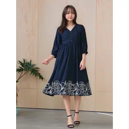 Myshka Girls Puff Sleeve A-Line Midi Dress-picture-10