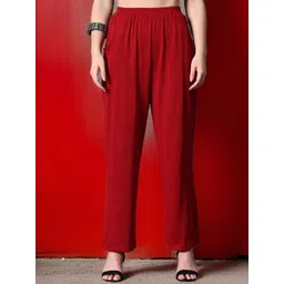 Myshka Women Comfort Loose Fit High-Rise Wrinkle Free Trousers-picture-35