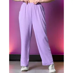 Myshka Women Comfort Loose Fit High-Rise Wrinkle Free Trousers-picture-37