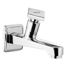 Mysis M-MY-08 Melody Brass Chrome Finish Long Body Bib Cock with Wall Flange-picture-14