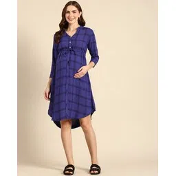 mystere paris Women Checks Fit and Flare Dress-picture-21