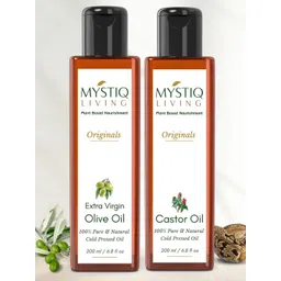 MYSTIQ LIVING 100% Pure Cold-Pressed Castor & Olive Hair & Skin Care Oil - 200ml Each-picture-33
