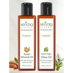MYSTIQ LIVING 100% Pure Cold-Pressed Olive & Almond Hair & Skin Care Oil - 200ml Each-picture-17