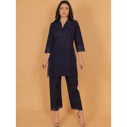 Mytrendzs Embroidered Shirt Collar Tunic With Trousers Co-Ords-picture-19