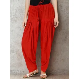 Mytrendzs Red Pure Cotton Pleated Patiala Salwar-picture-30