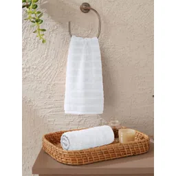 MYTRIDENT 2Pcs White Pure Cotton 400-GSM Soft Lightweight Quick Dry Hand Towels-picture-14