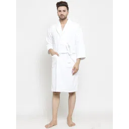 MYTRIDENT Men White Solid Bath Robe 8904266236499-picture-13