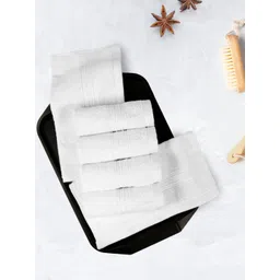 MYTRIDENT White 6 Pieces Cotton 500 GSM Highly Absorbent Face Towels-picture-25