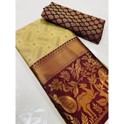 MYURI Ethnic Motifs Zari Art Silk Handloom Arani Saree-picture-29