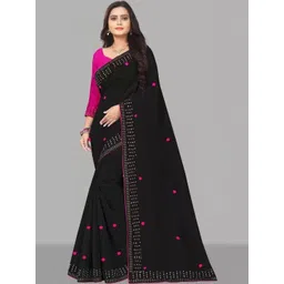 MYURI Polka Dot Sequinned Art Silk Saree-picture-35