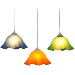 Myy Brand Modern Plastic Round Hanging Lamp Shade Round Flower Shape For Stylish Home Décor (Multi Color Pack Of 3))-picture-12